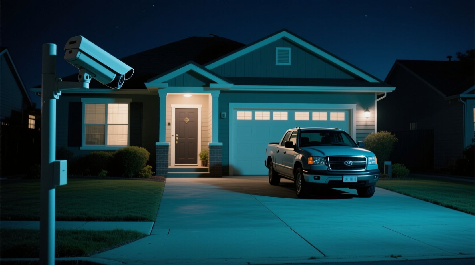 Driveway home camera scene representing security footage search