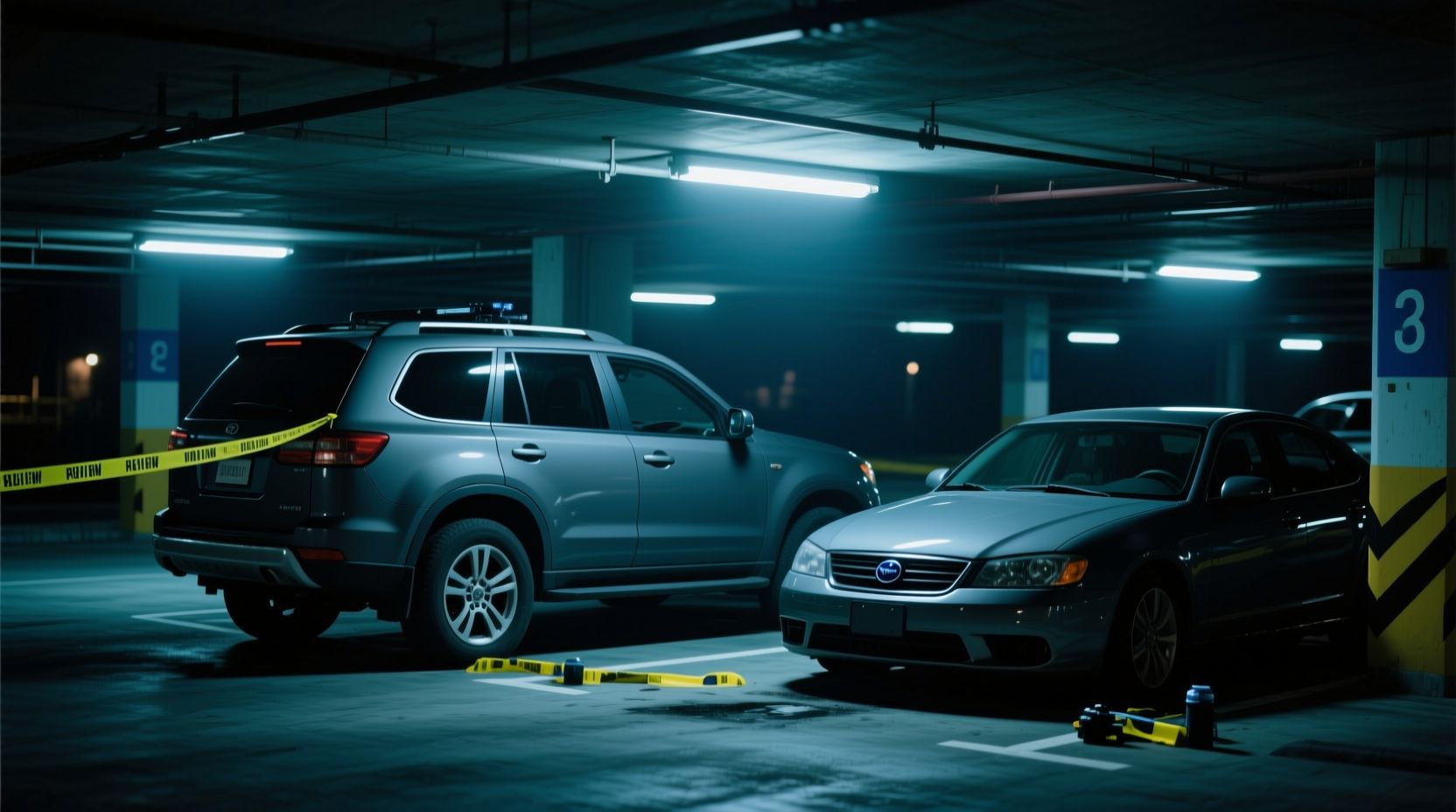 Parking lot scene representing parking lot incident review